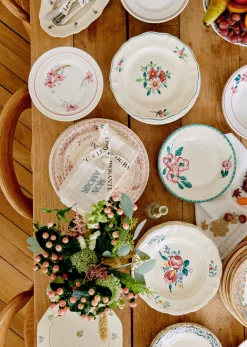 Sezane Assiettes à Dessert Anciennes, Fleuries- La Sélection Vintage