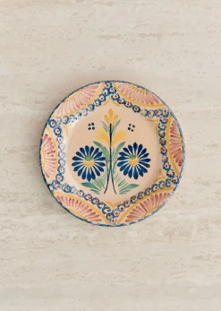 Sezane Assiettes à Dessert Anciennes, Crème Fleuries- La Sélection Vintage