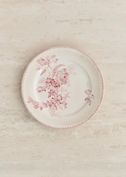 Sezane Assiettes à Dessert Anciennes, Crème Fleuries- La Sélection Vintage
