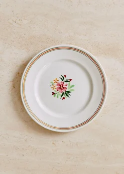 Sezane Assiettes à Dessert Anciennes, Crème Fleuries- La Sélection Vintage