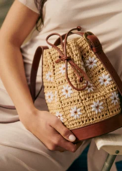 Sezane Bourse Mini Farrow Raphia- Nos Sacs Iconiques|Maroquinerie