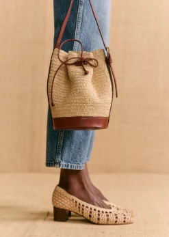 Sezane Bourse Mini Farrow Raphia- Nos Sacs Iconiques|Maroquinerie