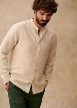 Sezane Chemise Benny Lin- Chemises col mao|Chemises lin