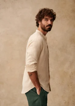 Sezane Chemise Benny Lin- Chemises col mao|Chemises lin