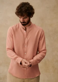 Sezane Chemise Benny Lin- Chemises col mao|Chemises lin