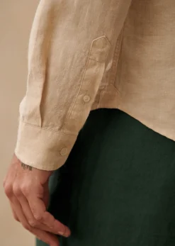 Sezane Chemise Benny Lin- Chemises col mao|Chemises lin