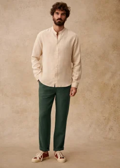 Sezane Chemise Benny Lin- Chemises col mao|Chemises lin