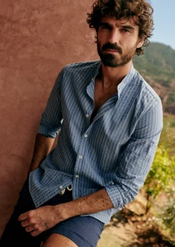 Sezane Chemise Benny Seersucker- Chemises seersucker|Chemises rayures