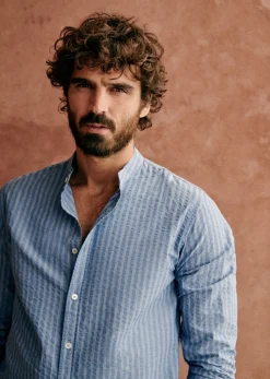 Sezane Chemise Benny Seersucker- Chemises seersucker|Chemises rayures