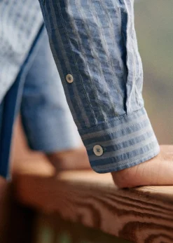 Sezane Chemise Benny Seersucker- Chemises seersucker|Chemises rayures
