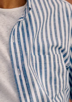 Sezane Chemise Charlie Coton Lin- Chemises rayures|Chemises coton lin