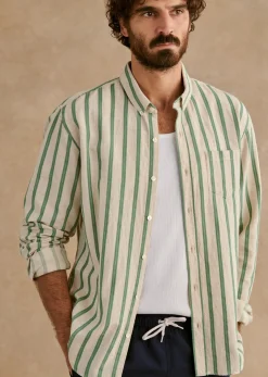 Sezane Chemise Charlie Coton Lin- Chemises rayures|Chemises coton lin