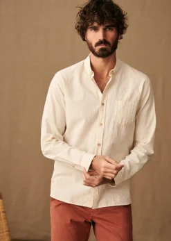 Sezane Chemise Charlie Coton Lin- Chemises rayures|Chemises coton lin