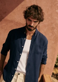 Sezane Chemise Charlie Lin- Chemises lin|Le Bain