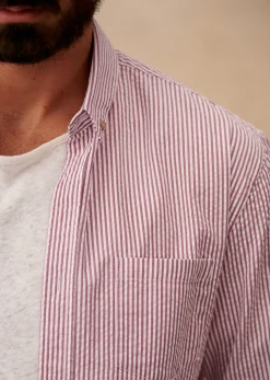 Sezane Chemise Charlie Seersucker- Chemises rayures|Chemises seersucker