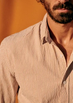 Sezane Chemise Charlie Seersucker- Chemises rayures|Chemises seersucker