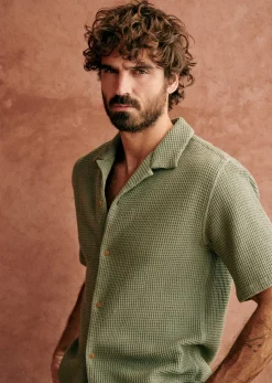 Sezane Chemise Holt Gaufrée- Chemises manches courtes