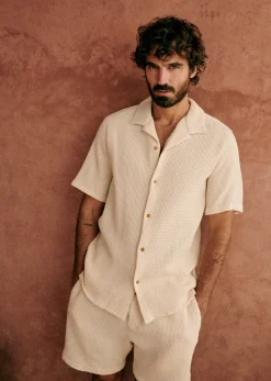 Sezane Chemise Holt Gaufrée- Chemises manches courtes