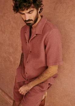 Sezane Chemise Holt Gaufrée- Chemises manches courtes
