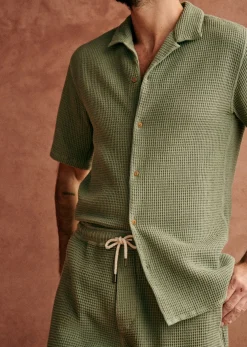 Sezane Chemise Holt Gaufrée- Chemises manches courtes
