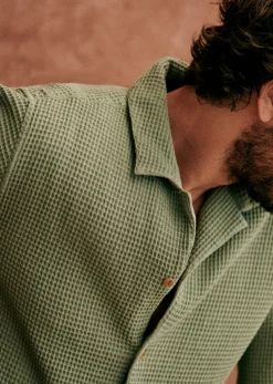 Sezane Chemise Holt Gaufrée- Chemises manches courtes