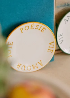 Sezane Coffret De 3 Assiettes Poème- La Vaisselle
