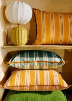 Sezane Coussin Rayures Amalfi -  Grand Modèle- Les Tissus
