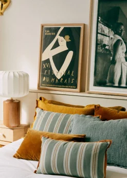 Sezane Coussin Rayures Amalfi -  Grand Modèle- Les Tissus