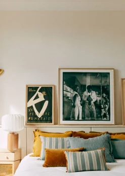 Sezane Coussin Rayures Amalfi -  Grand Modèle- Les Tissus