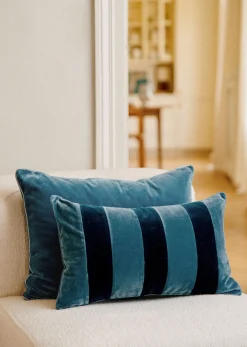Sezane Coussin Rayures Velours - Petit Modèle- Les Tissus