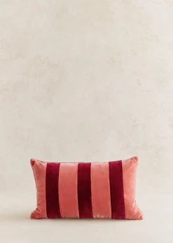 Sezane Coussin Rayures Velours - Petit Modèle- Les Tissus