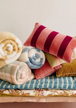 Sezane Coussin Rayures Velours - Petit Modèle- Les Tissus