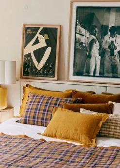 Sezane Coussin Tissé Madras -  Grand Modèle- Les Tissus