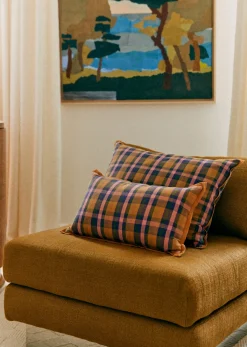Sezane Coussin Tissé Madras -  Grand Modèle- Les Tissus