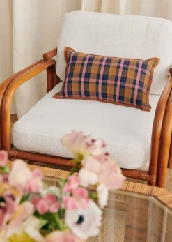 Sezane Coussin Tissé Madras -  Petit Modèle- Les Tissus