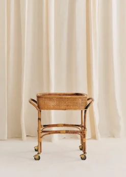 Sezane Desserte En Cannage à Roulettes Vintage- La Sélection Vintage
