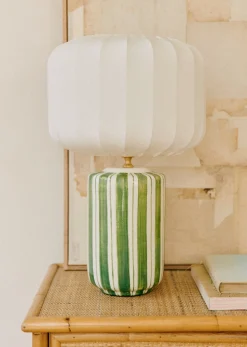 Sezane Lampe Mezzo - Rayé Vert- Les Lumières