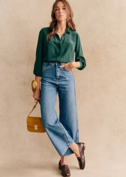 Sezane Le Crop- Denim|Denim