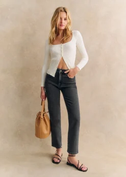 Sezane Pantalon L'iconique Droit- Denim|Denim