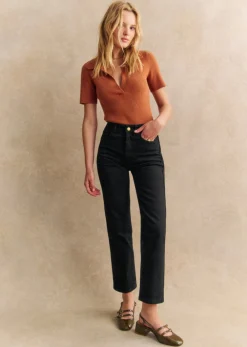 Sezane Pantalon L'iconique Droit- Denim|Denim