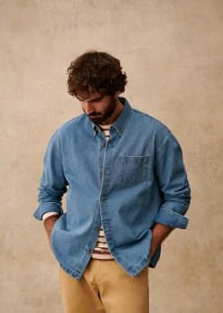 Sezane Surchemise Valerio- Denim|Vestes coton