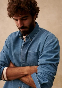 Sezane Surchemise Valerio- Denim|Vestes coton