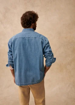 Sezane Surchemise Valerio- Denim|Vestes coton