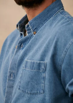 Sezane Surchemise Valerio- Denim|Vestes coton