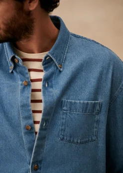 Sezane Surchemise Valerio- Denim|Vestes coton