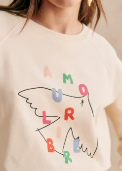 Sezane Sweat-Shirt Amour Libre Oiseau - Sézane X Pangea- Sweats