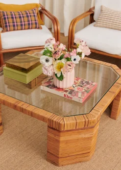 Sezane Table Basse Octogonale En Marqueterie De Vintage- La Sélection Vintage