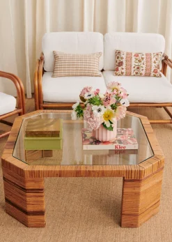 Sezane Table Basse Octogonale En Marqueterie De Vintage- La Sélection Vintage