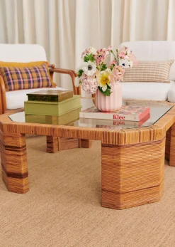 Sezane Table Basse Octogonale En Marqueterie De Vintage- La Sélection Vintage