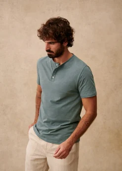 Sezane T-shirt Clapp- Col tunisien|T-shirts manches courtes